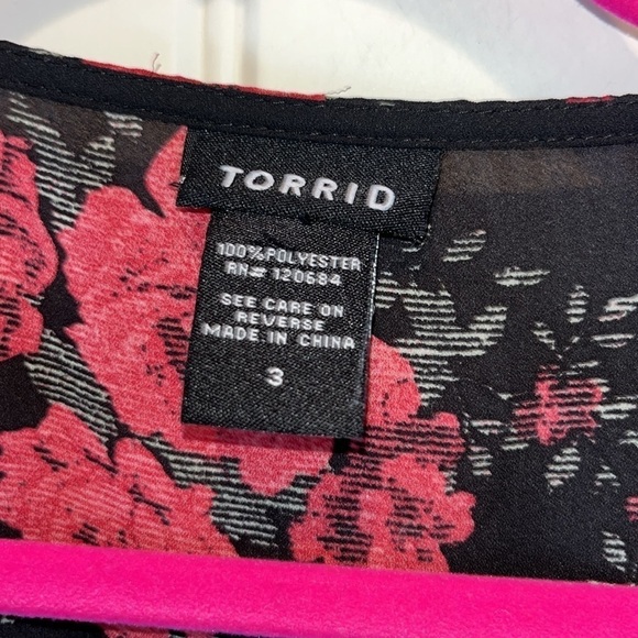 Whimsigoth dark romantic red black floral 3/4 sleeve semi sheer maxi dress 22/24 - Picture 8 of 11